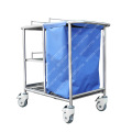 Waterproof Bag Mobile Nursing Cart Patient Room Cleaning Dirty Mobile Stainless Steel Hospital Trolley